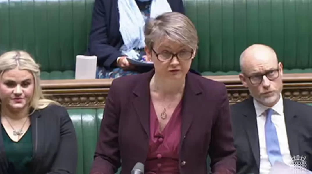 Yvette Cooper in the Commons debate this afternoon