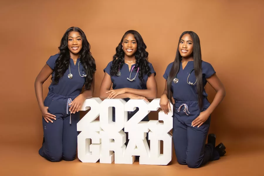 23-Year-Old Triplets Make History Graduating in Nursing from South University, U.S.